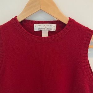 Brunello Cucinelli Bergdorf Red Cashmere Vest XS